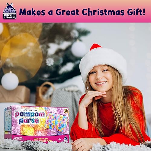 Miniatura 2 de PURPLE LADYBUG Haz tu propio kit de manualidades con pompones para niñas de 8 a 12 años, regalos para niñas de 6 a 12 años, kit de costura para