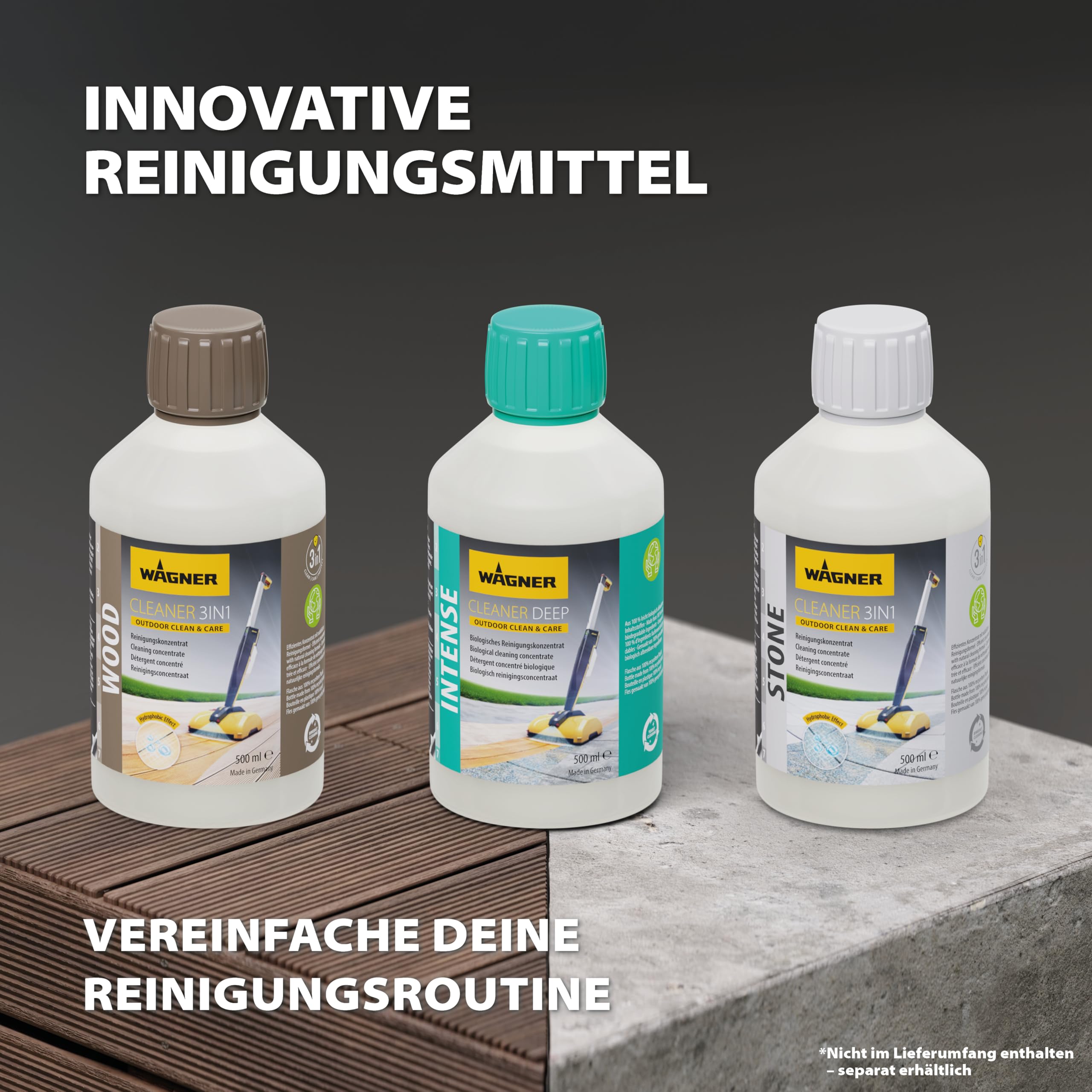 WAGNER Multifunktions-Terrassenreiniger Levaro Powerbrush 18V (Akku und Ladegerät sind nicht im Lieferumfang enthalten) - für die unkomplizierte Unterhaltsreinigung von Außenbereichen