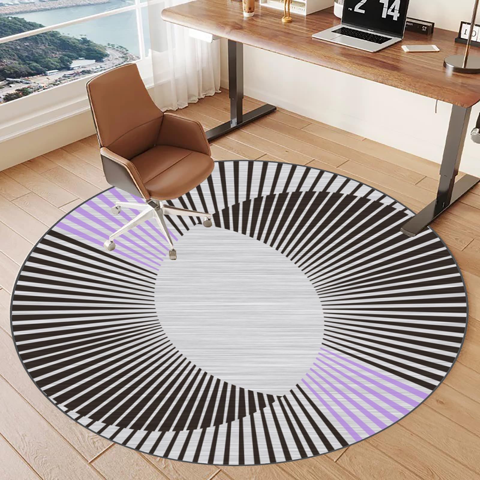 Tkuhknag Bürostuhl Unterlage Rund - Teppichschutz Bis 120cm