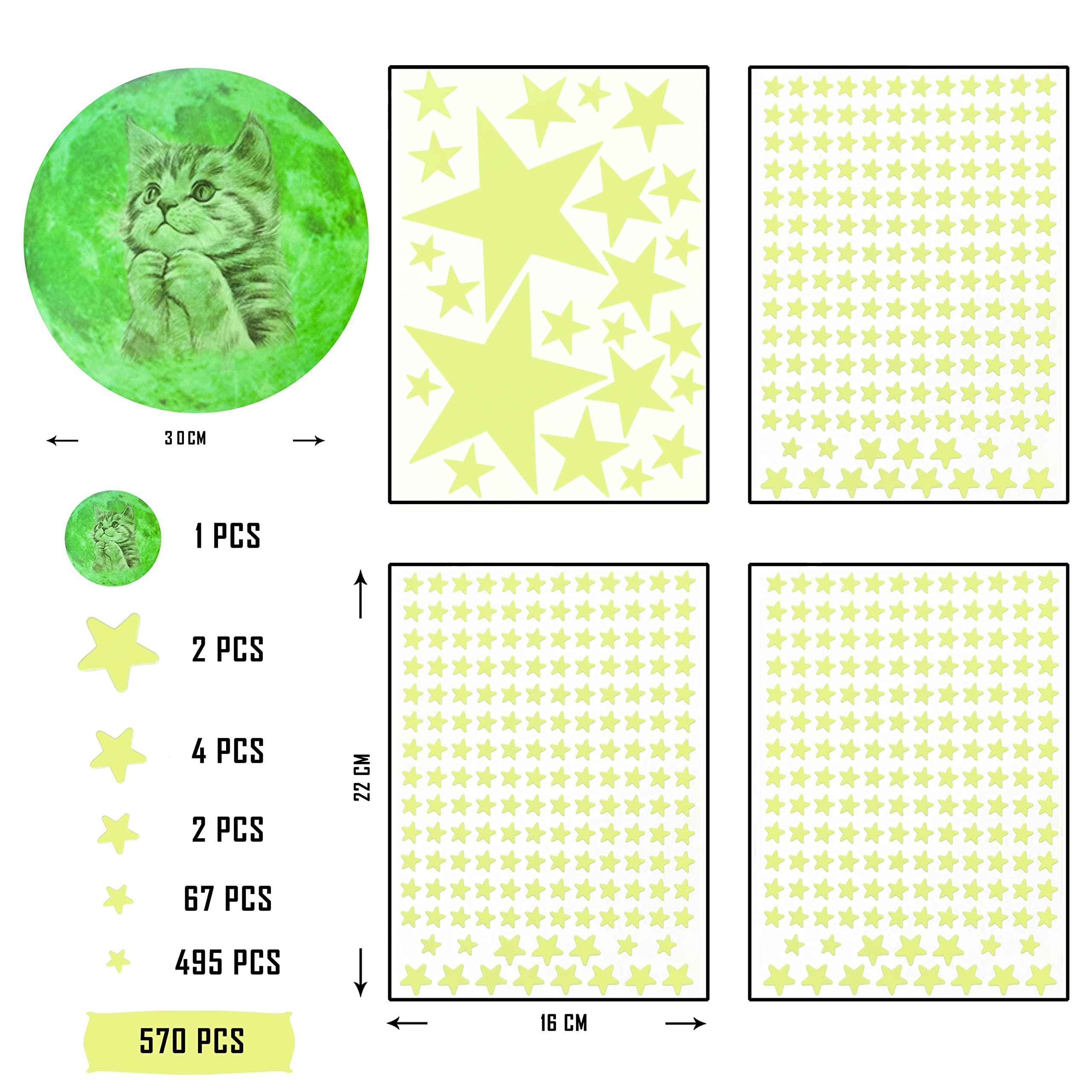 Stelle Luminose Adesive Per Soffitto - 201 Pezzi Glow In The Dark, Decorazione Cameretta Bambini - Foto 2