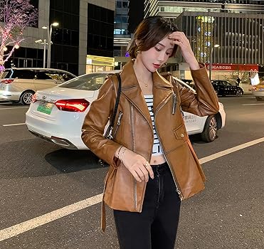 【oan】Color matching leather blouson MY FASHION FOCUS - Men's Classic Cowboy Vintage Tan Brown