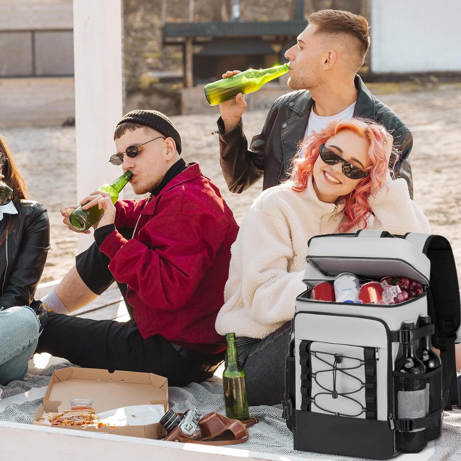 Plecak chłodzący | szczelny plecak chłodzący izolowany | przenośny miękki pojemnik na lód z funkcją chłodzenia na lunch podróż kemping piknik wędkarstwo szkoła plaża wędrówki