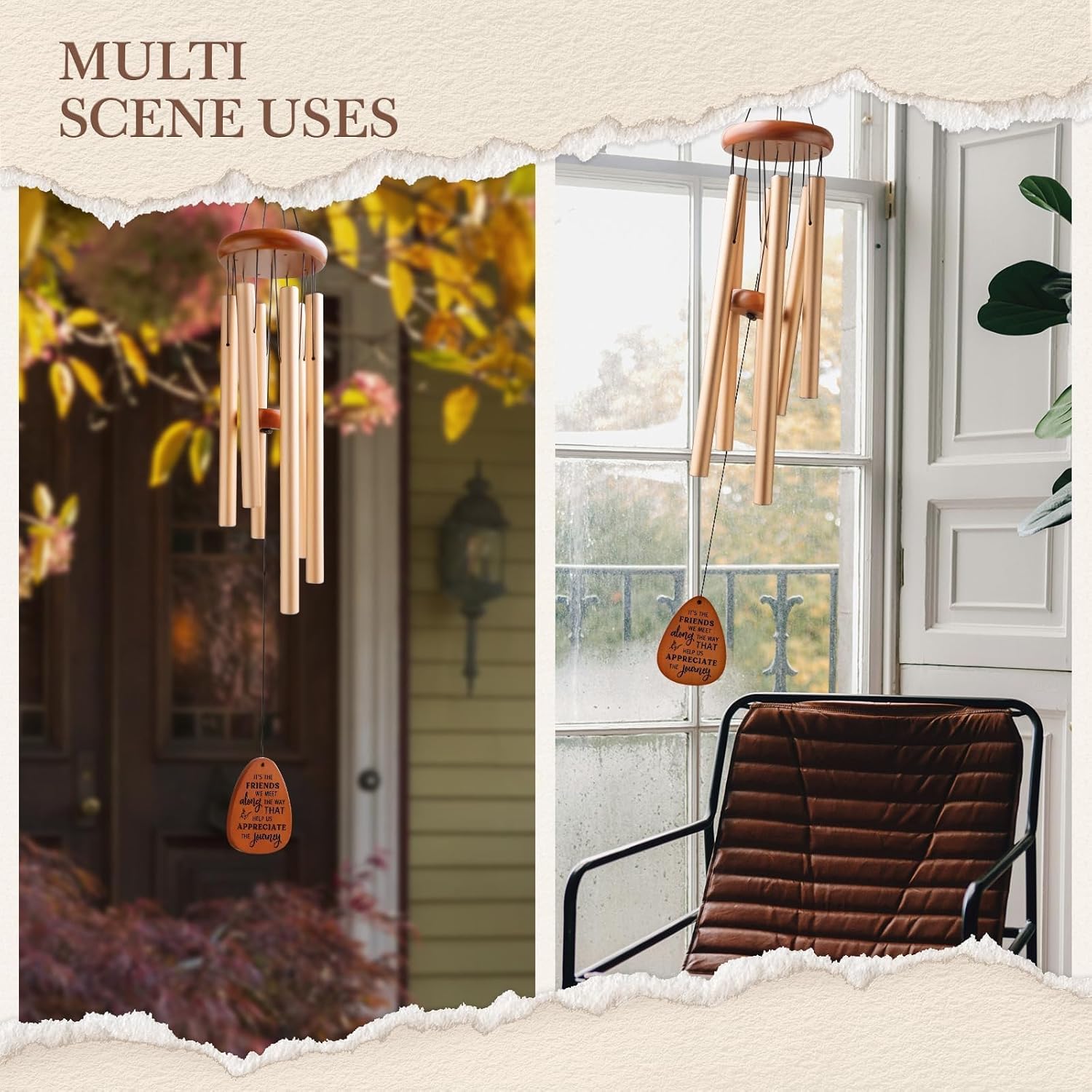 SteadStyle Friendship Gifts for Women, Wind Chime for Best Friends, Friend Gifts for Men - Wonderful Friendship Presents for Special Women BFF Wind Chimes for Outside Garden Patio Backyard