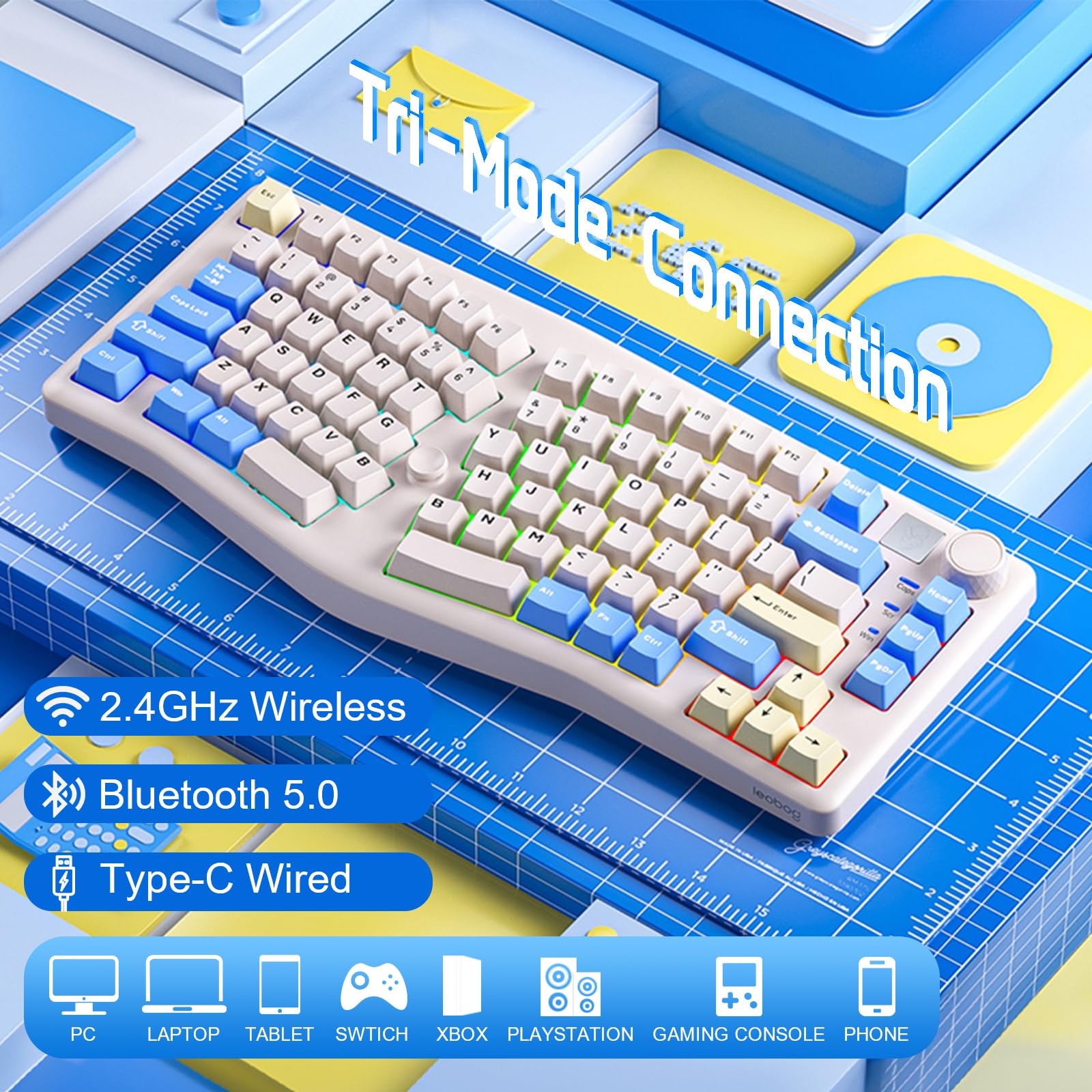 Amazon | LEOBOG A75 アリスキーボード トライモード Bluetooth/2.4G