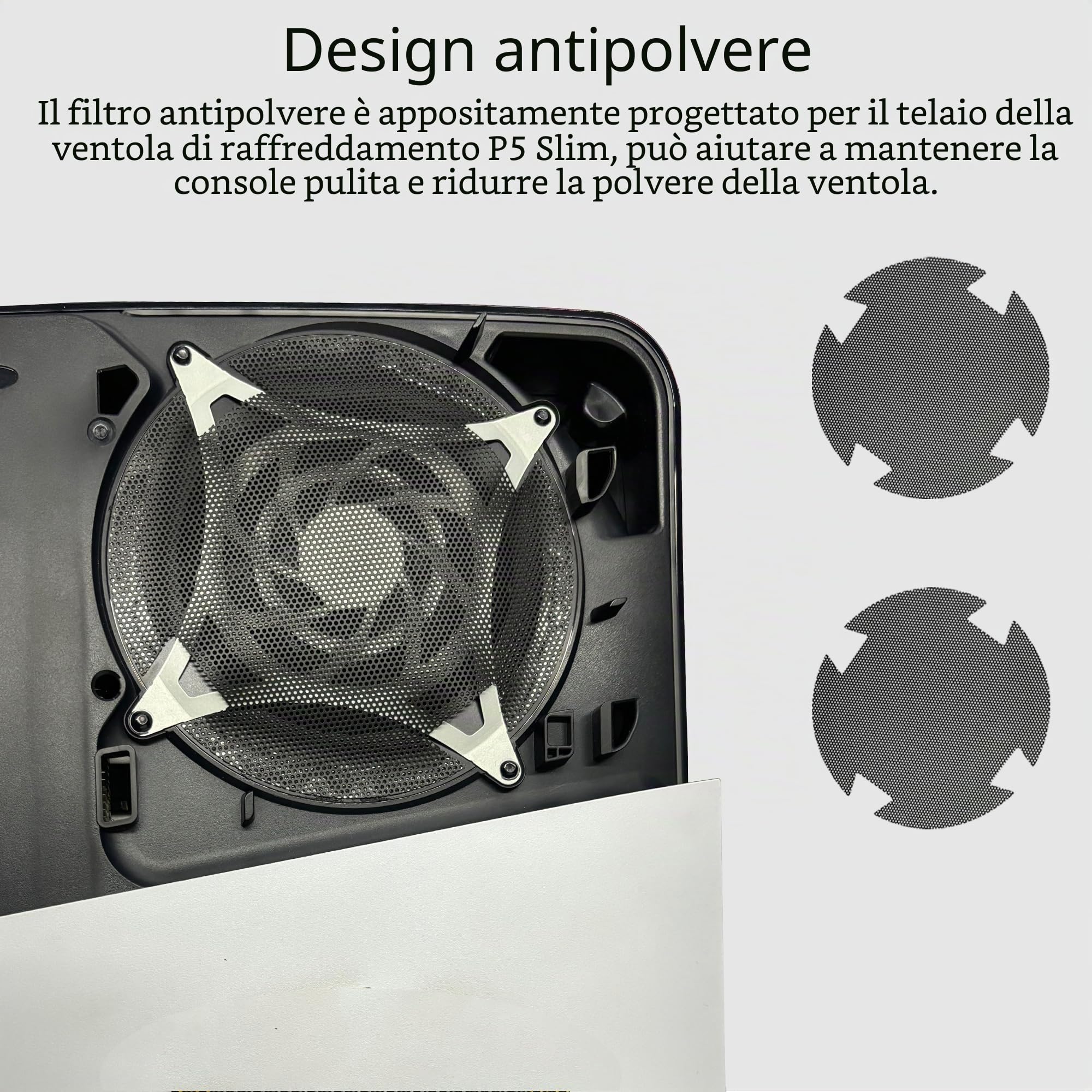 DOBEWINGDELOU Faceplate per PS5 Slim Digital Edition con prese d'aria e filtro antipolvere, pannelli di copertura per console Face Plate ABS antipolvere di ricambio laterale accessori custodia nera
