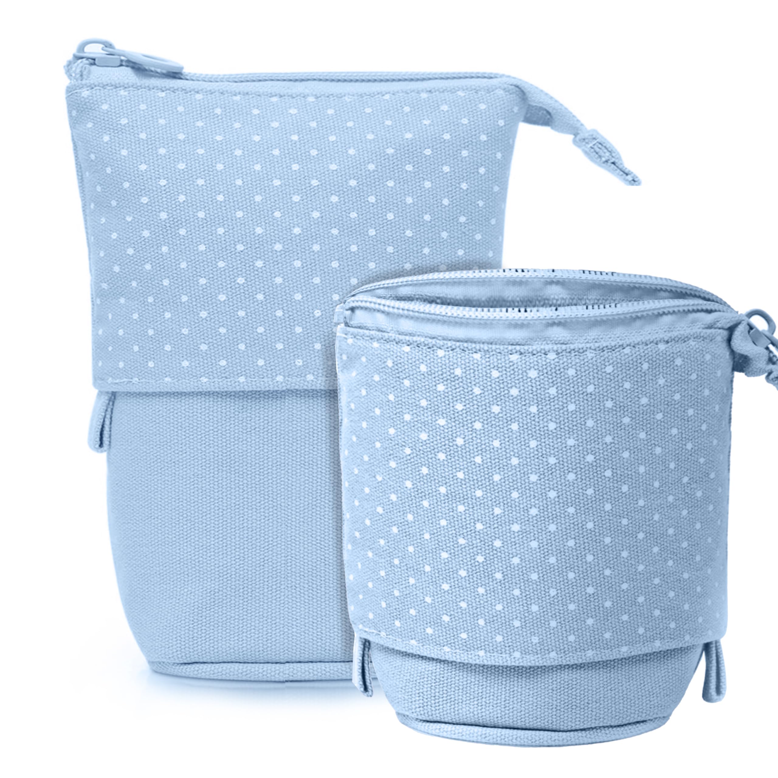 Storite Standing Up Pencil Case Stationery Items for Girls and Boys Canvas Bags Pen Pencil Pouch Case for School College & Office,Cute Stationary Box Organizer for Daily Use,Gifts for Kids - Blue