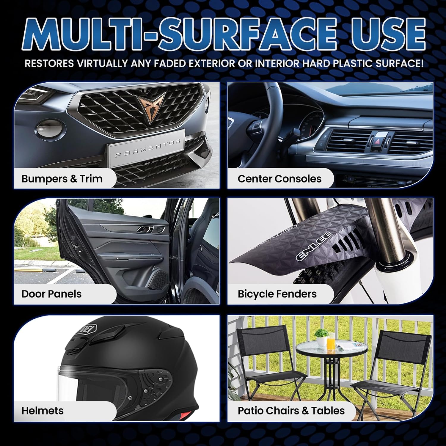 Plastic Trim Restorer with Applicator for Car Interior & Exterior | Long Lasting UV Protection to Restore & Prevent Fading, Cracking on Faded Bumpers, Vinyl, Rubber Trim - 5oz/150ml - Image 5