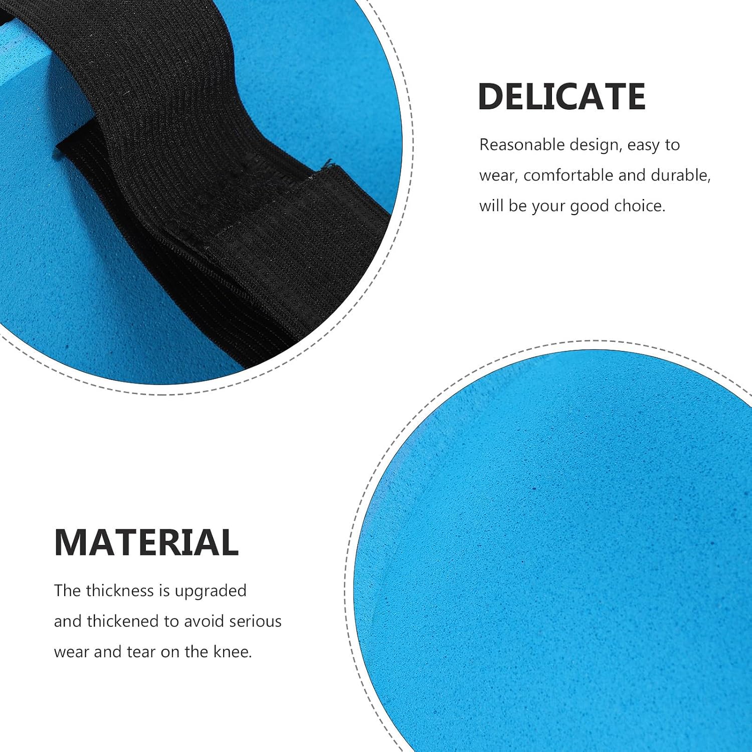 Work Kneepad Protective Inserts for Construction and Labor, Wear-resistant Soft Sturdy Knee Pads with Built-in Brace, Lightweight Household and Industrial Guard 4pcs Set Blue