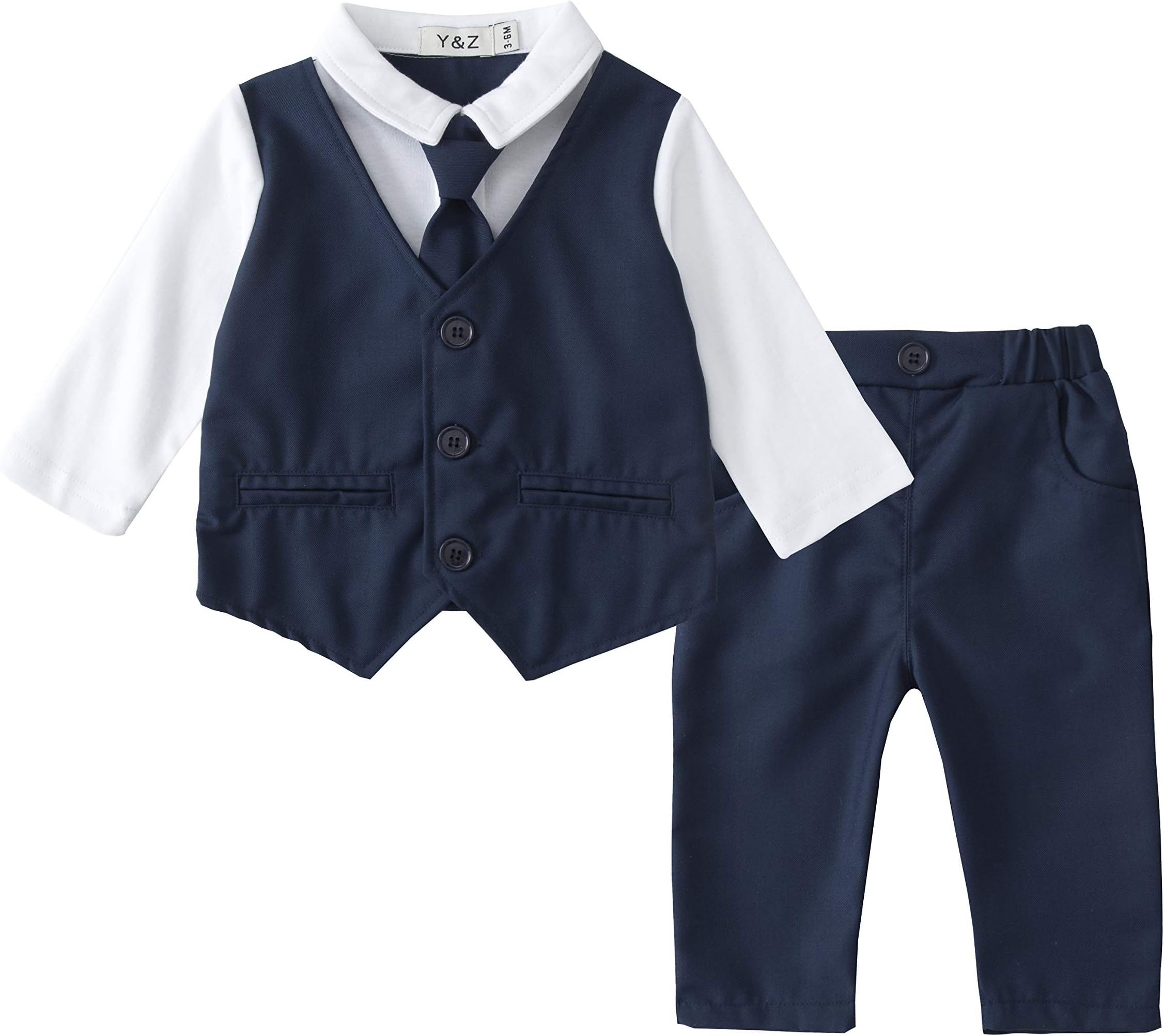 Baby magic dress Page Boy Wedding Christening 2pc Suit with Cravat