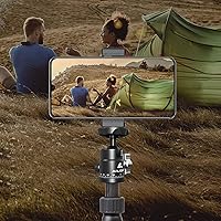 Vista 4 de Ailight Mini cabeza de bola, cabezal de trípode panorámico de 360°, adaptador de tornillo universal de 1/4 a 3/8 pulgadas, soporte de trípode