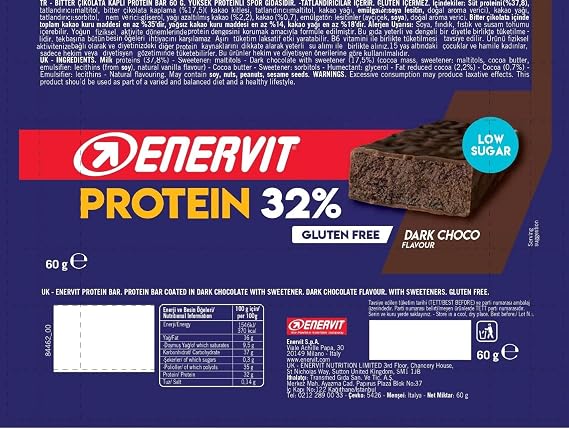 Enervit Bitter Çikolata Kaplı Protein Bar 60 Gram