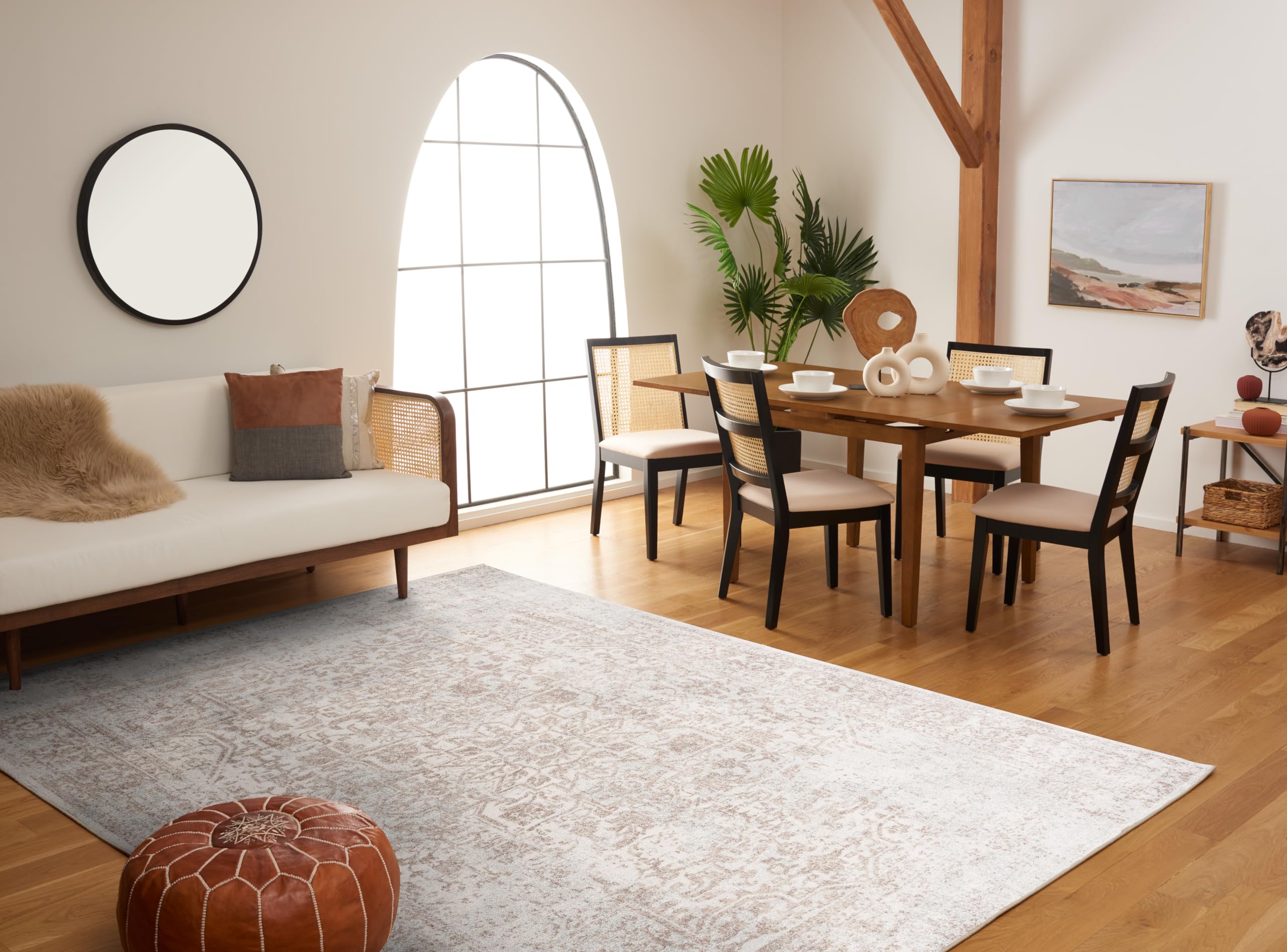 SAFAVIEH Evoke Collection 8' x 10' Ivory/Taupe EVK256E Oriental