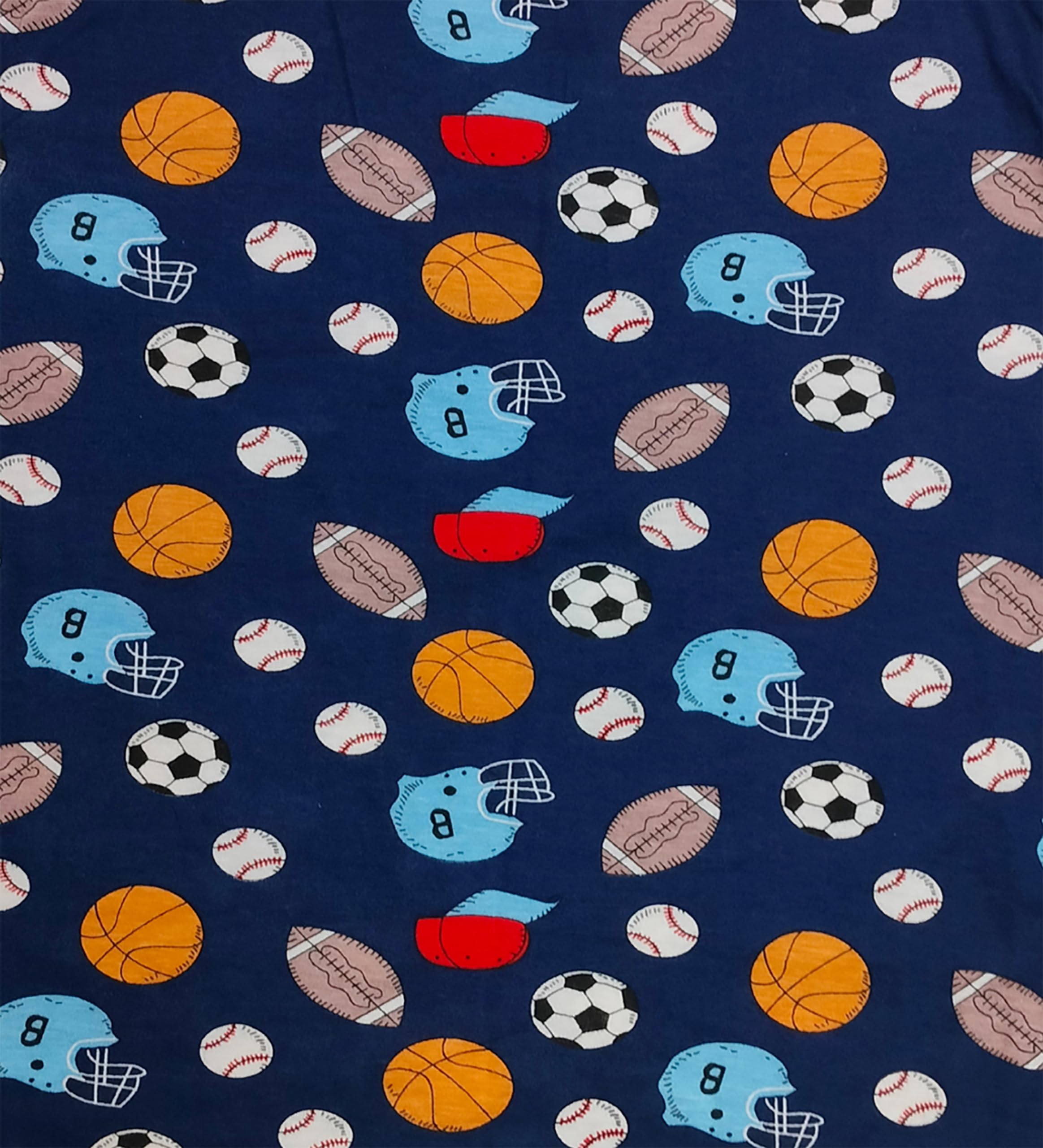 Hestia|H.Nsg.7|Kids Boys Nightwear|Sleepwear|Cotton|Trouser Full Sleeves Pajama Set Tshirt|Elastic Waist|Night Dress With Pyjama Tshirts For Boys|Rugby Football Printed|Blue Color|Set 1,6-8 Years - Image 7 thumbnail
