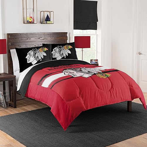 Miniatura 19 de NORTHWEST, juego de edredón con licencia oficial del equipo New York Rangers de la NHL – Juego de edredón y funda de microfibra tamaño Rangers