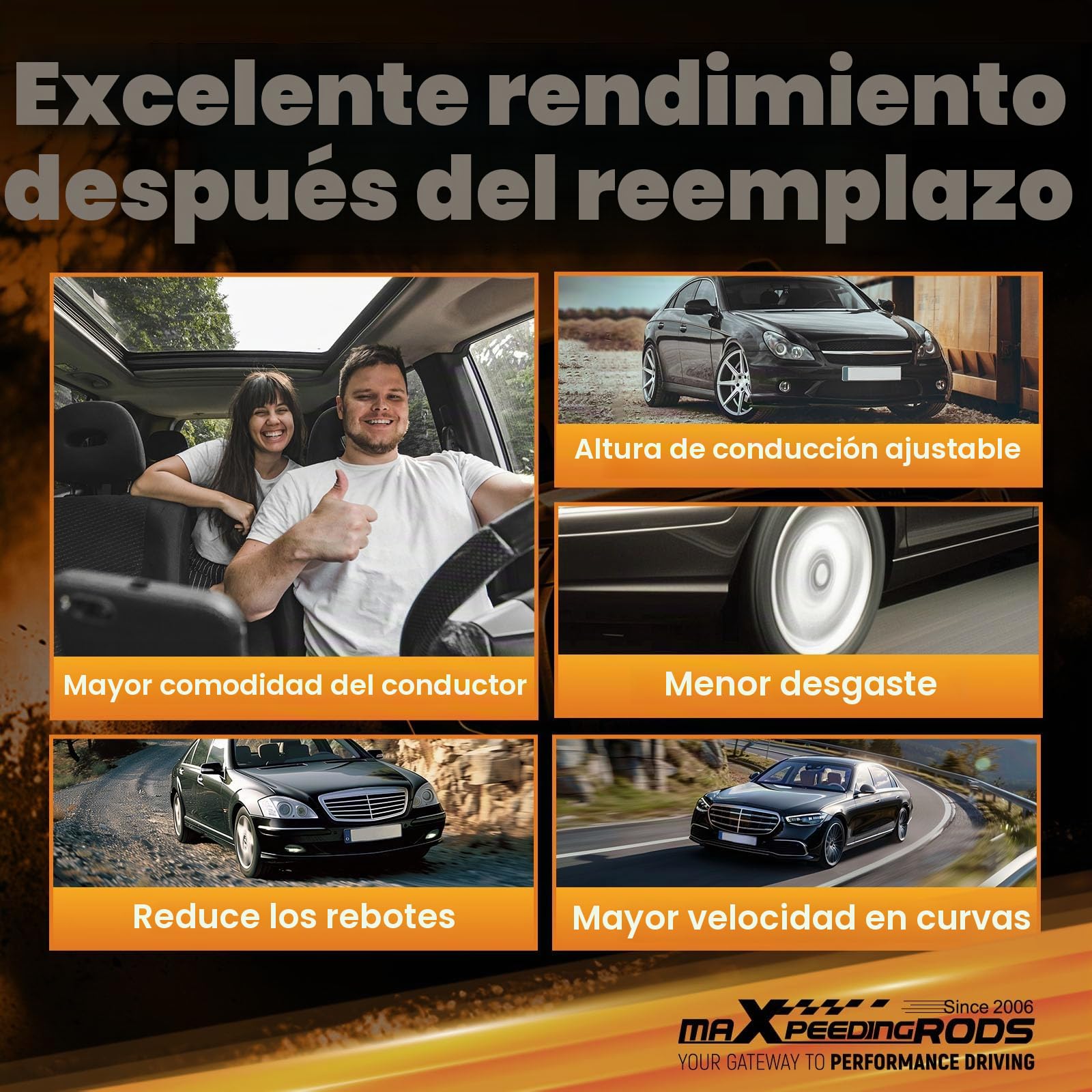 maXpeedingrods 2 amortiguadores delanteros para Mercedes-Benz Clase S W220 2203202438