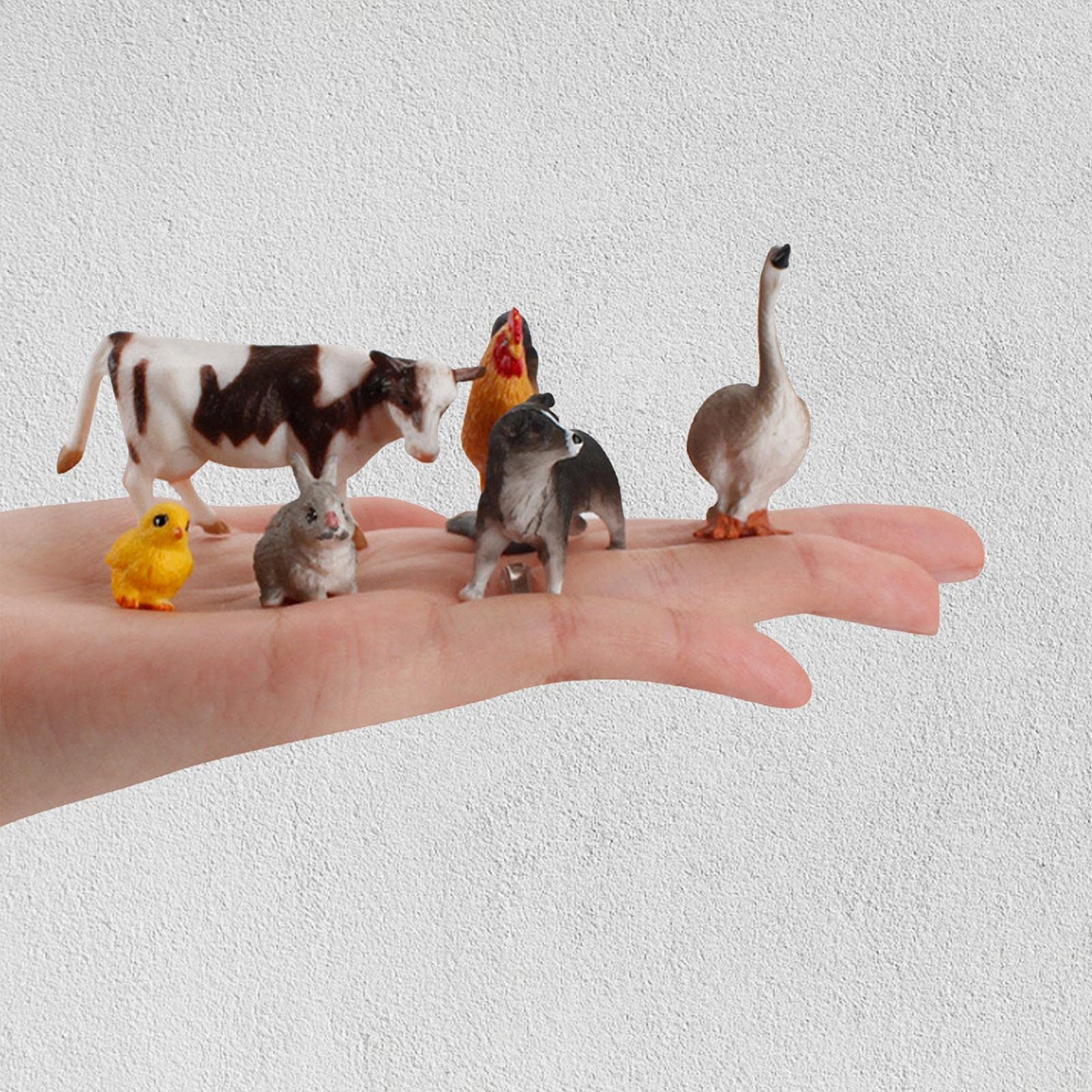 Amazon.co.jp: ミニ農場の動物の置物、現実的な農場の動物のフィギュア