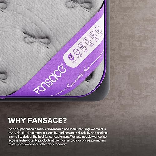 Miniatura 7 de Colchón tamaño King, colchón híbrido King de lujo de 12 pulgadas en una caja, espuma viscoelástica de gel refrescante y resortes embolsados, firmeza