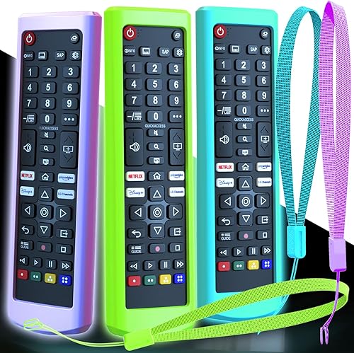 Paquete de 3 fundas para control remoto de TV LG, que brilla en la oscuridad, para control remoto LG para Smart TV, funda de repuesto para batería