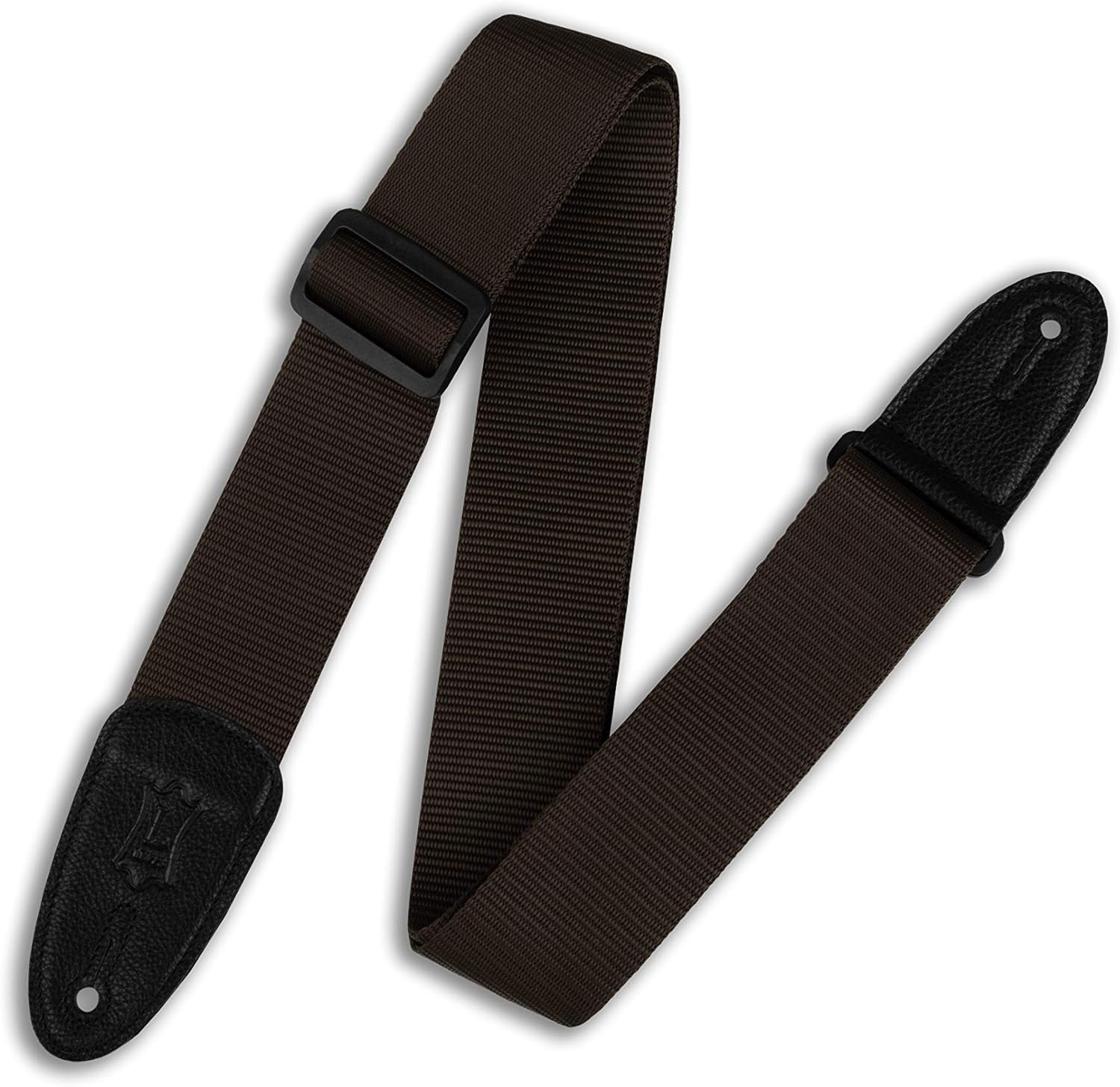 Levy's M8-BRN 2" Soft-Poly Guitar/Bass Strap w/Leather Ends - Brown