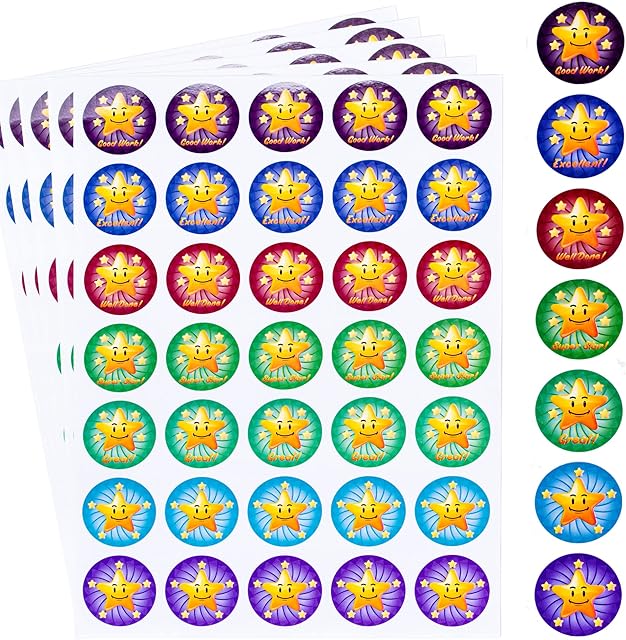 ARMIZ Well Done Stickers For Children - Easy Peel With Strong Adhesive Glue - 350pcs Reward Stickers for Children & Teachers With A Significant Selection Of Designs To Compliment & Adore Good Work