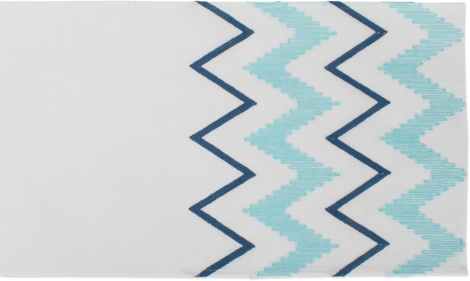 DII Polyester Embroidered Table Runner for Spring Garden Party, Summer BBQ, Baby Showers and Everyday Use - 14x70, Chevron on White Base