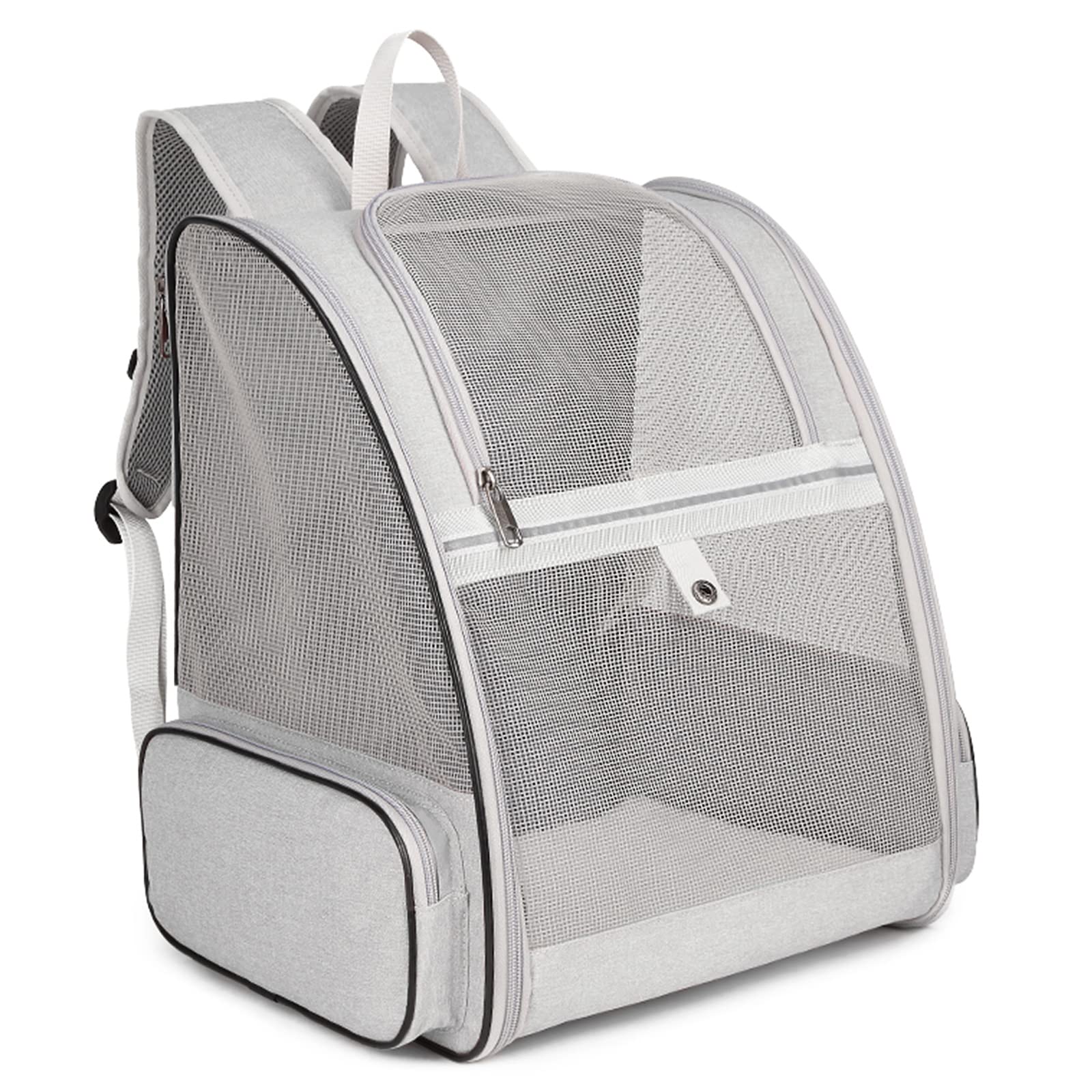 ALLSOPETS Mochila para Mascotas Plegable Mochila TransportíN Gato Perro Respirable CóModo Espacioso Mochila Al Aire Libre Adecuado Viajar Acampar Caminar Andar En Bicicleta Parques Gris