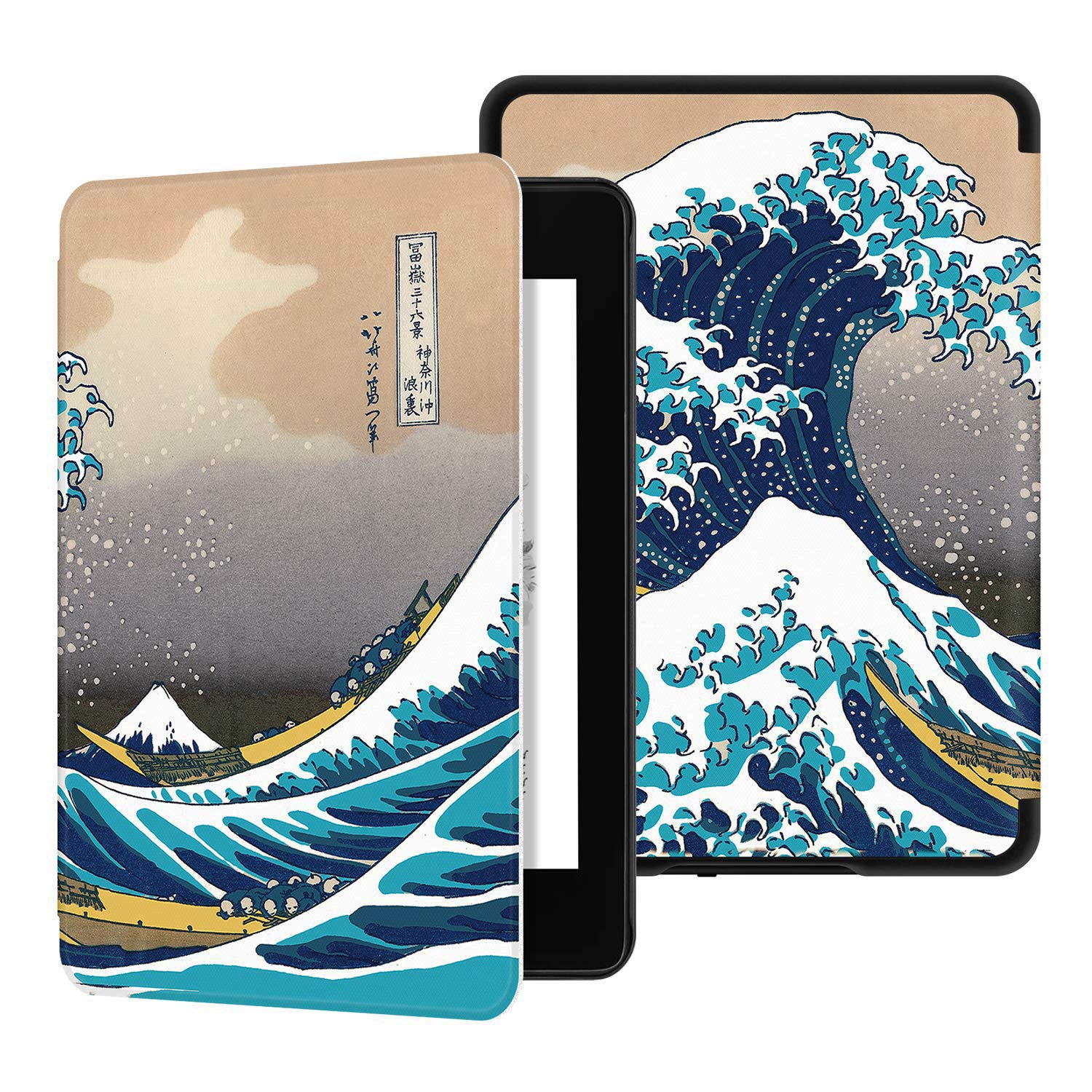 GOGUDIZ Slim Smart Case for Kindle Paperwhite(10th Generation-2018), Model No.:PQ94WIF with Auto Sleep Wake Feature. NOT FIT 6 inch Kindle 10th Gen-2019 (Japan Kanagawa Sea)