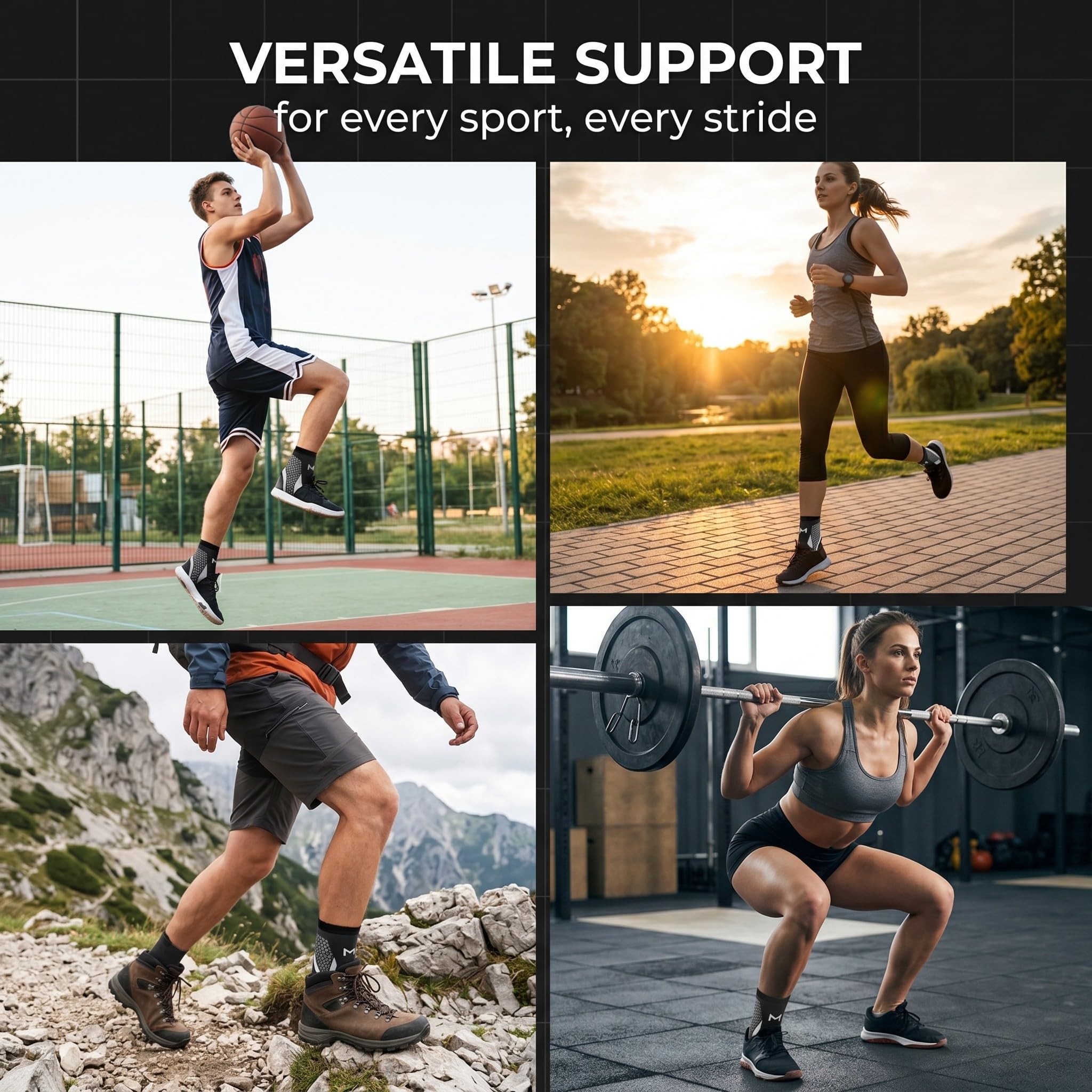 GXGM Cavigliera Sportiva per Distorsione, Tutore Caviglia, Supporto Elastica in Nylon Traspirante con Doppia Fascia Regolabile a U – Unisex, per Corsa, Calcio, Fitness, Recupero Articolare