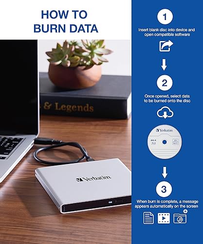 Miniatura 7 de Verbatim Grabador externo CD DVD Blu-ray USB 3.0 M-Disc Ready - La reproducción de películas requiere software de reproducción (no incluido)