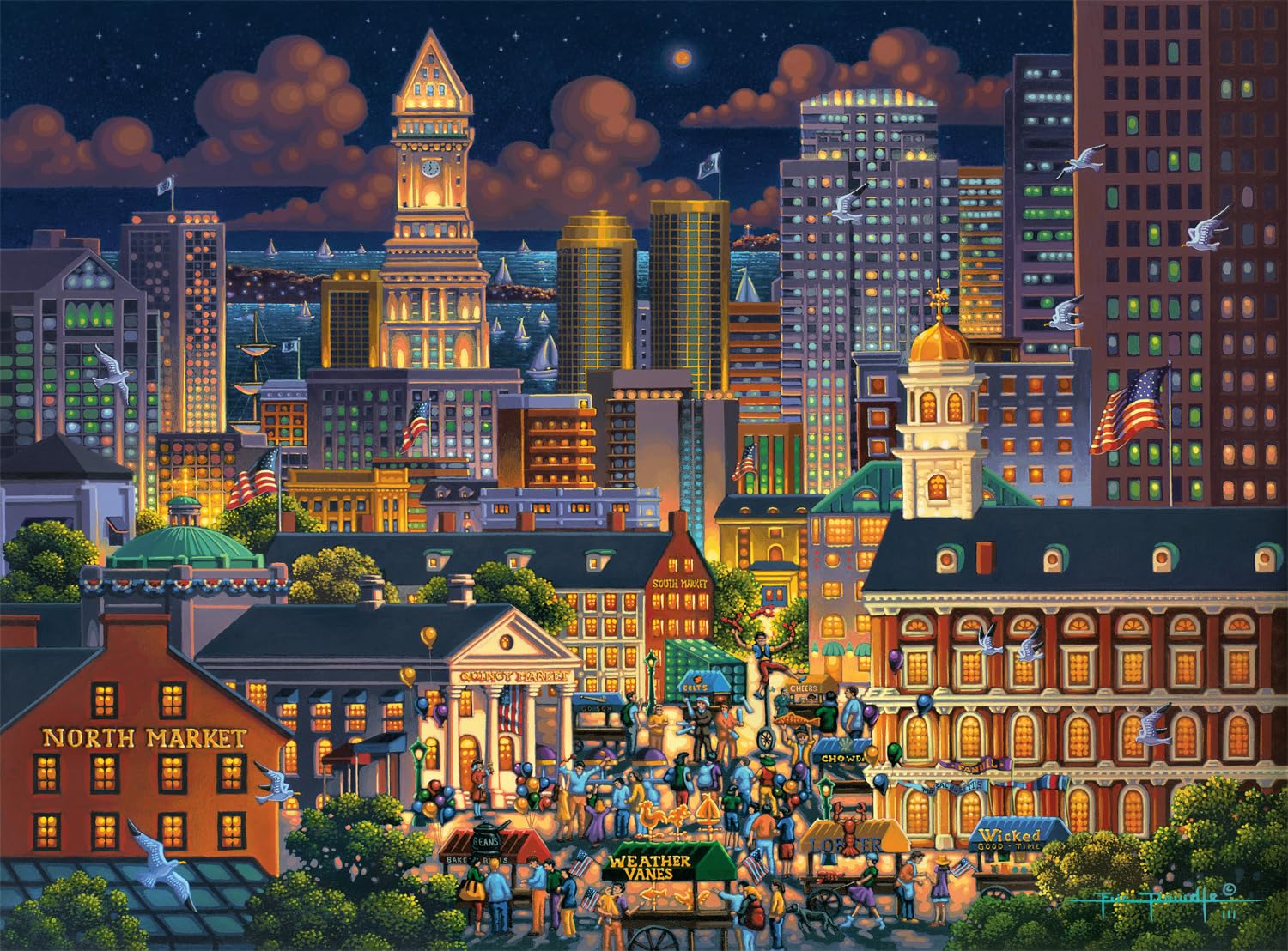 Buffalo Games - Eric Dowdle - Boston Market - 1000 Piece Jigsaw Puzzle for Adults Challenging Puzzle Perfect for Game Nights - Finished Puzzle Size is 26.75 x 19.75
