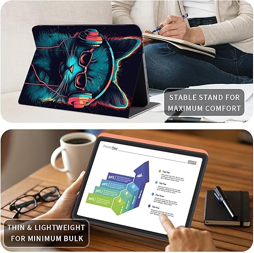 Vista 198 de Funda para Kindle de 6 pulgadas (11.ª generación, versión 2024/2022) delgada de piel sintética, ajustable, multiángulo, Smart Shell con función