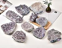 Vista 7 de JIC Gem Cúmulo de Amatista Recubierto de Titanio Large Angel Aura Geoda de Cristal Druzy Espécimen de Decoración para el Hogar 1 pieza 0.66-1.1 lb