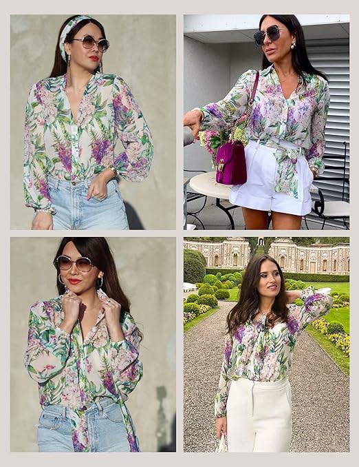 える AMERI2WAYFROSTEDGLASS FLOWERBLOUSE 61rw-jesfHL._UY350_.jpg