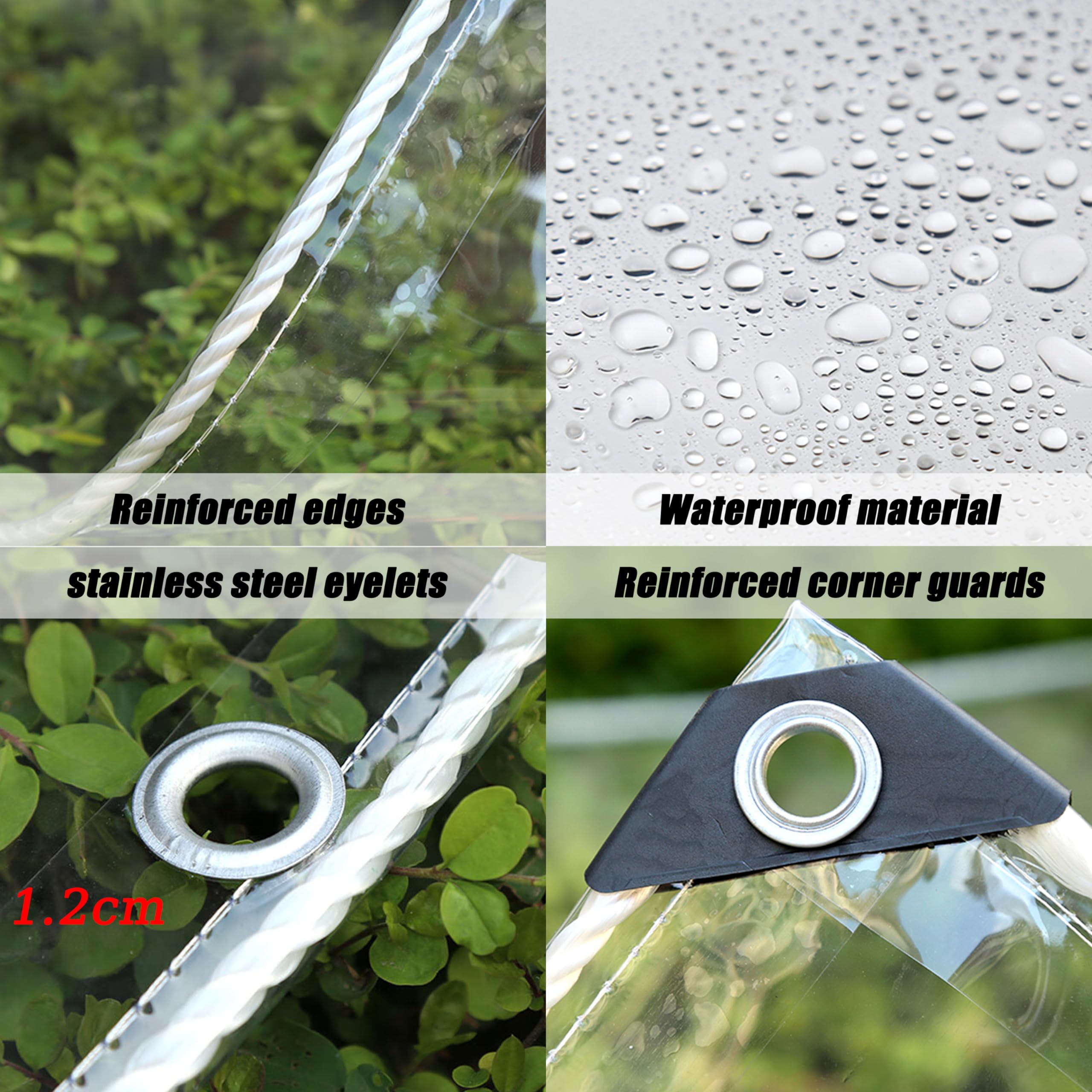 Faltbare Perforierte Transparente Plane, PVC Material Abdeckbare GartenmöBel Pflanzen GewäChshaus Mit Uv-Schutz Und Pflanzenisolierung, Es gibt einen Reißverschluss. (1.5 * 1.5m|400g/m²)
