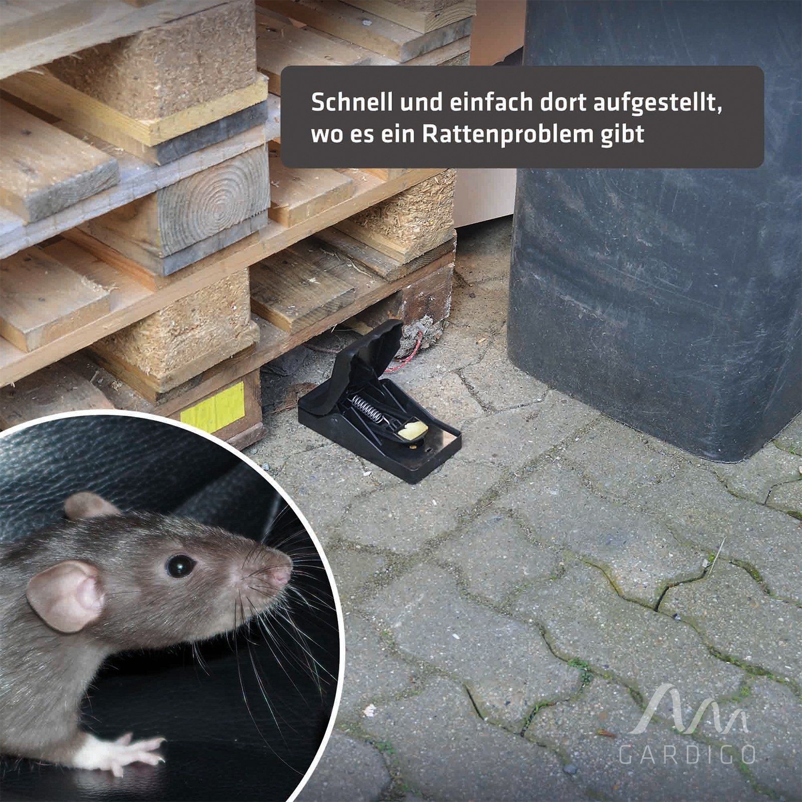 GARDIGO Profi Rattenfalle inklusive langzeit Kder I Wiederverwendbare  Schlagfalle fr Ratten ohne Gift : Amazon.de: Garten