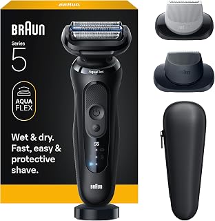Braun Series 5 Electric Razor for Men S5 5155cs - Wet & Dry Foil Shaver with Body Groomer, Precision Trimmer & Travel Case
