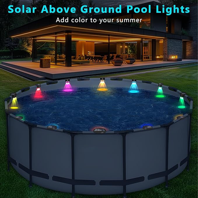 Luz Solar para Piscina Enterrada, 4 Pack, RGB, LED miniatura 5