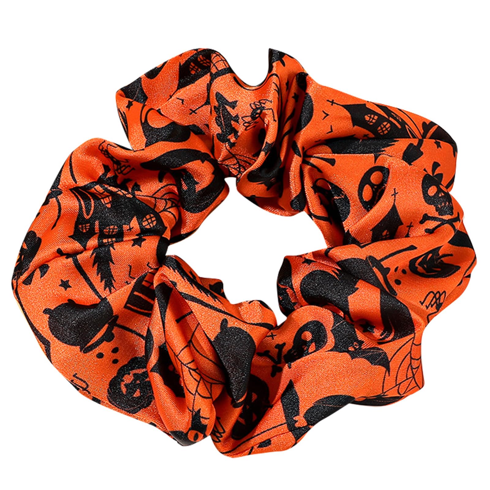 Fentency Halloween Hair Scrunchies Elastic Satins Hair Ties Ponytail Holders Hair Bands Halloween Accessories for Women Girls