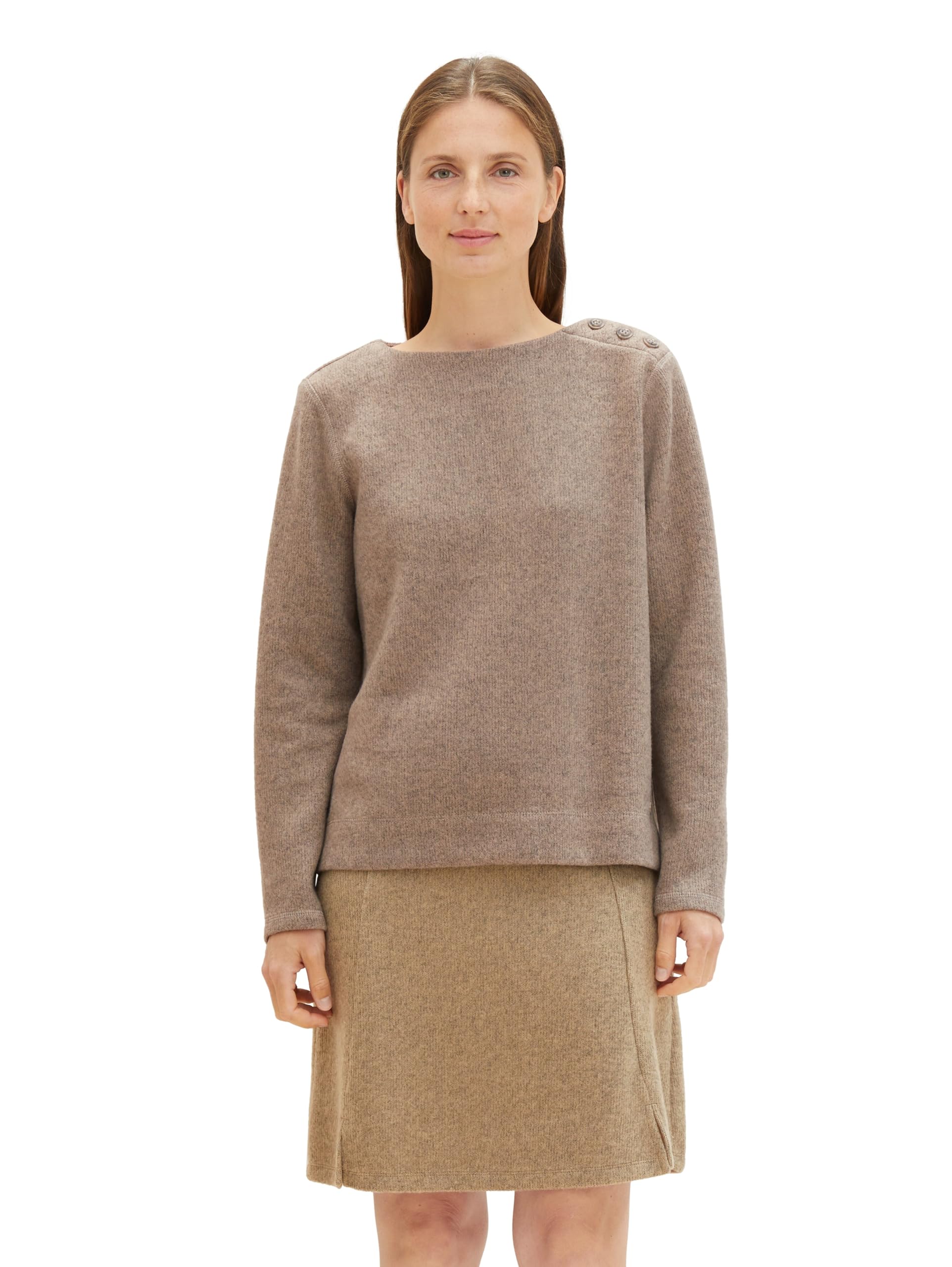 TOM TAILOR Women's sweatshirt, 33962 Doeskin Melange, XXS