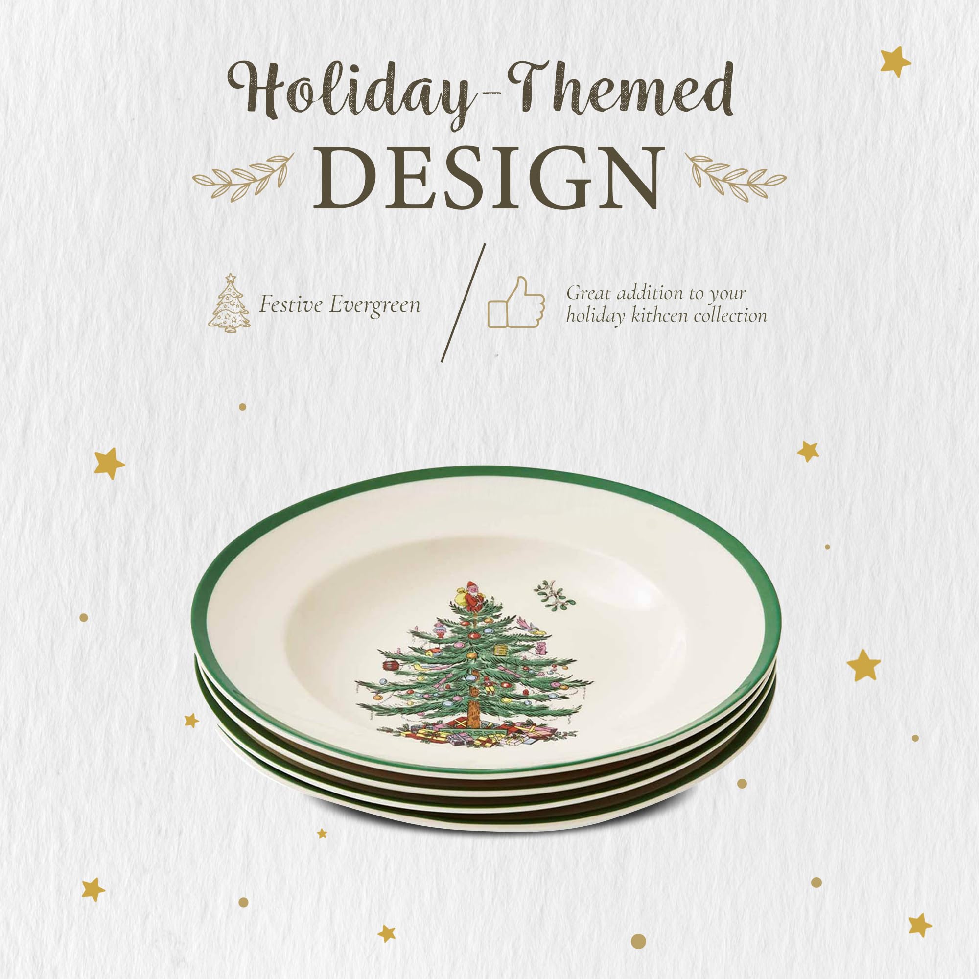 Portmeirion Home & Gifts Spode Lot de 4 Assiettes Creuses en céramique Multicolore 23 x 23 x 4 cm