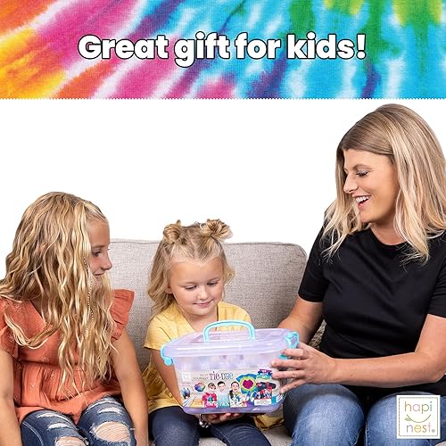 Miniatura 5 de Hapinest Kit de teñido anudado para niños de 8 a 12 años en adelante, para niñas, niños, adolescentes, ropa, camisa, tela, teñido para artes y