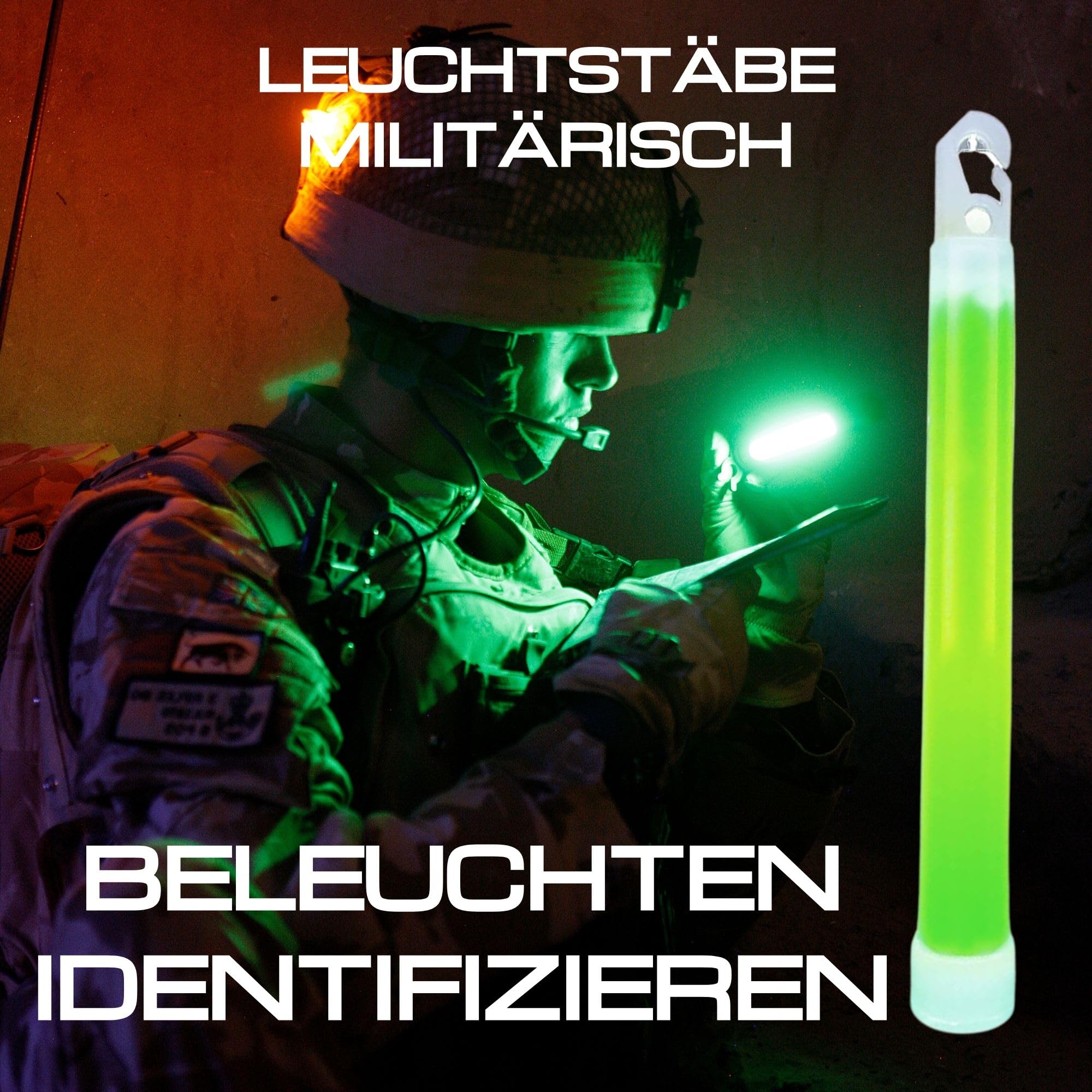 Cyalume Bâton lumineux vert militaire ChemLight Lightsticks 15cm, Light Sticks très lumineux avec durée de 12 heures (Boite de 10)