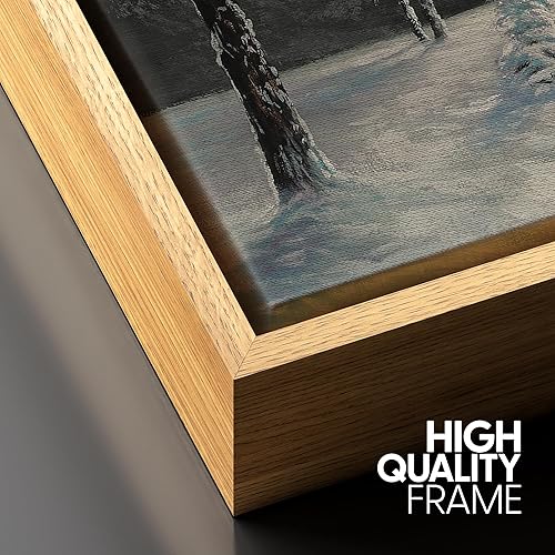 Vista 35 de SIGNFORD Lienzo enmarcado para pared, tren de montaña de otoño, vías de ferrocarril, naturaleza, desierto, fotografía, realismo, paisaje decorativo