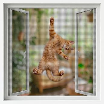 BKSAI Cat Net Window Fly Screen Cat Safe Cat Grid Window No Drilling Scratch-Resistant Cat Protection Window Grid Cat Protection Gate Stable for Roof Windows 130 x 150 cm