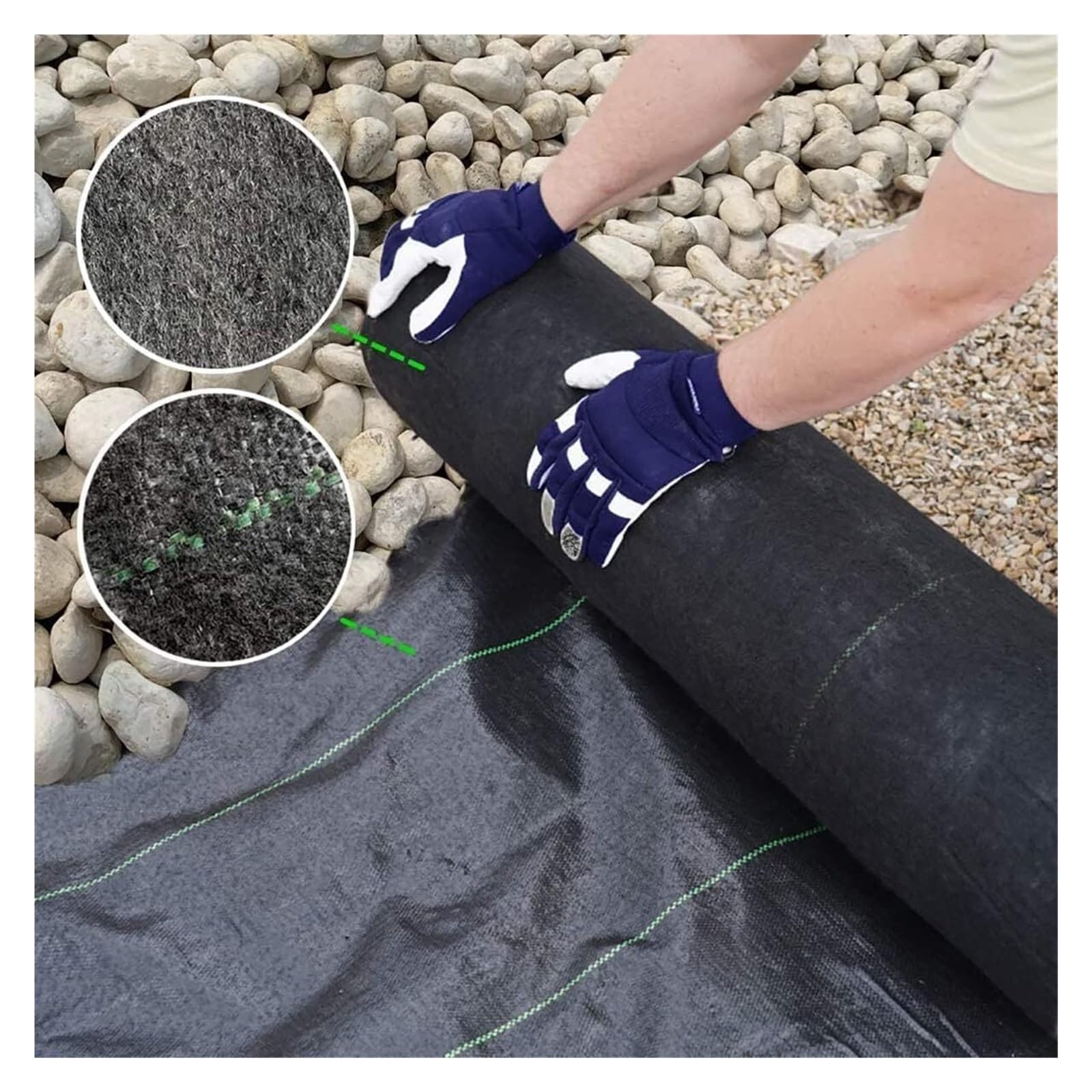 KEuLen Siatka przeciw chwastom, tkanina przeciw chwastom, tkanina chroniąca przed chwastami do ogrodu, tkanina krajobrazowa, tkanina blokująca chwasty (1x20m3.3x66ft)