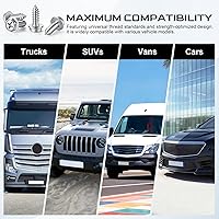 Vista 7 de LivTee Tornillos inoxidables para placa, marcos y cubiertas de en automóviles y camiones, juego de 4 pernos con montaje autorroscantes de acero