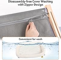 Vista 2 de AMOSIJOY Asiento de hamaca resistente para gatos con funda de cama acolchada, marco de madera y metal para gatos grandes, fácil de ajustar, alféizar