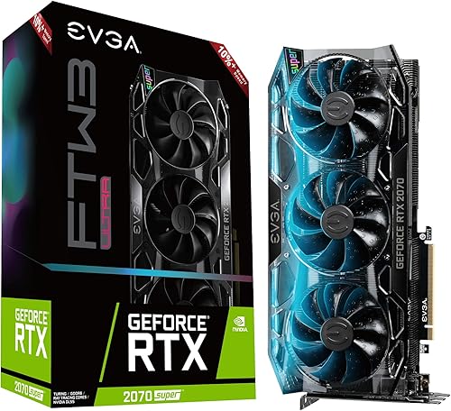EVGA GeForce RTX 2070 Super FTW3 Ultra+, Overclocked, 2.75 Slot Extreme Cool Tri