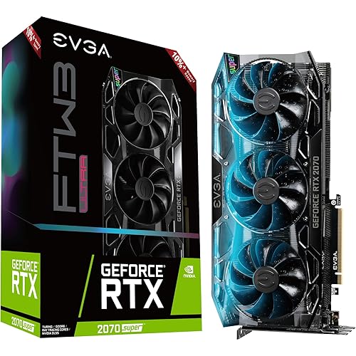 EVGA GeForce RTX 2070 Super FTW3 Ultra+, Overclocked, 2.75 Slot Extreme Cool Triple + iCX2, 65C Gaming, RGB, Metal Backplate, 15.5GHz 8GB GDDR6, 08G-P4-3377-KR