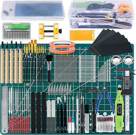 Gundam Tool Kit, 192 Pcs Professional Model Tool Kit for Gundam, Modeling Tools for Models with Decals Sticker Operated Box, Model Building Tools Hobby Tools Craft Set for Repairing Fixing Painting